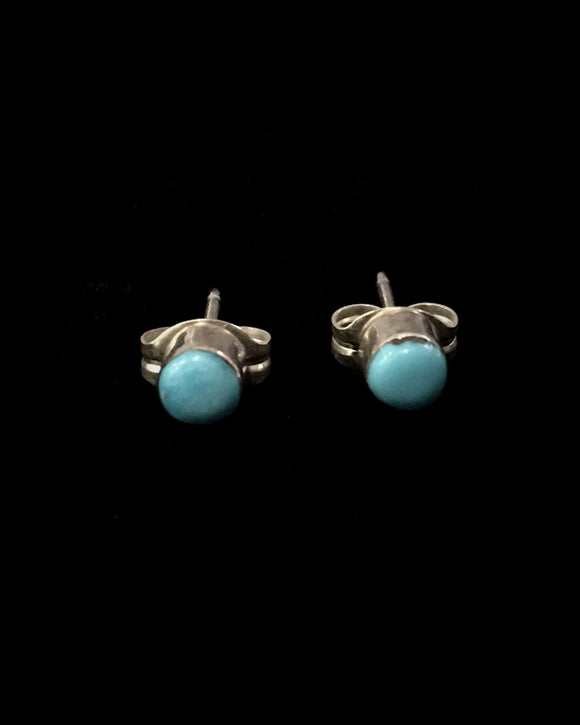 Zuni Native American Silver Turquoise Earrings