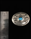 Navajo Native American Vintage Silver Turquoise Brooch