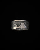 Anillo de plata de narrador de hombres vintage nativo americano