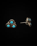 Zuni Native American Silver Turquoise Earrings
