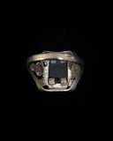 Native American Vintage Blackhills Onyx Eagle Mens Silver & Gold Ring