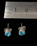 Zuni Native American Turquoise Silver Earrings