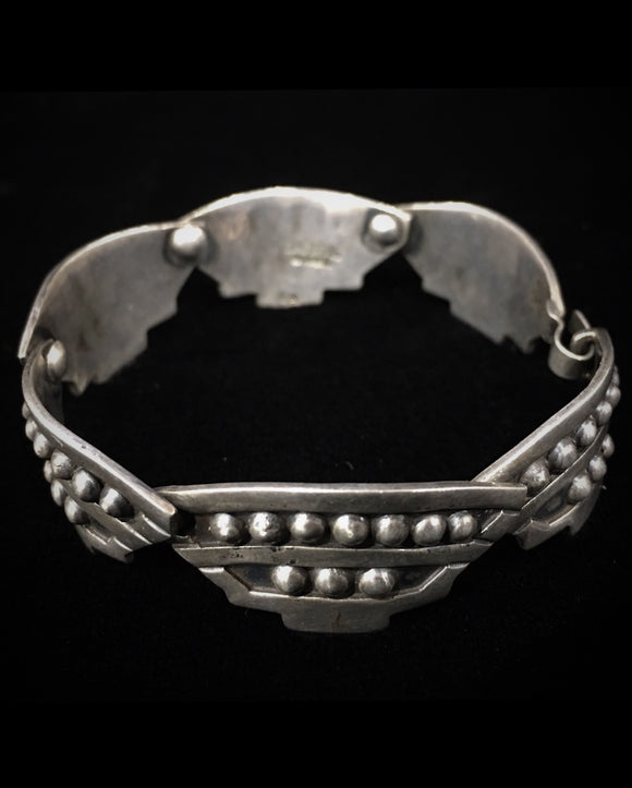 Mexican Silver Vintage Balls & Link Bracelet